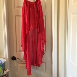 Coral high low skirt